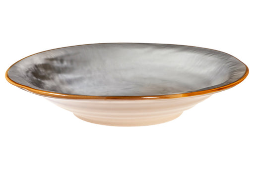 Novita | Mediterraneo Soup & Pasta Stoneware Bowl - Gray, hand-dipped in Portugal, ideal for serving soups or pasta, showcasing unique craftsmanship.
