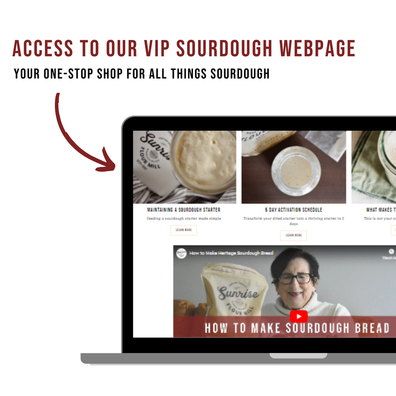 Brabantia USA Inc Sourdough Starter Set displayed on a laptop screen, featuring a woman and food items, ideal for home baking enthusiasts.