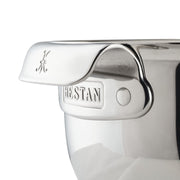 Hestan Provisions 7QT Stainless Steel Mixing Bowl, featuring heavy-gauge construction and flared rim, perfect for mixing and proofing, showcased in a close-up.