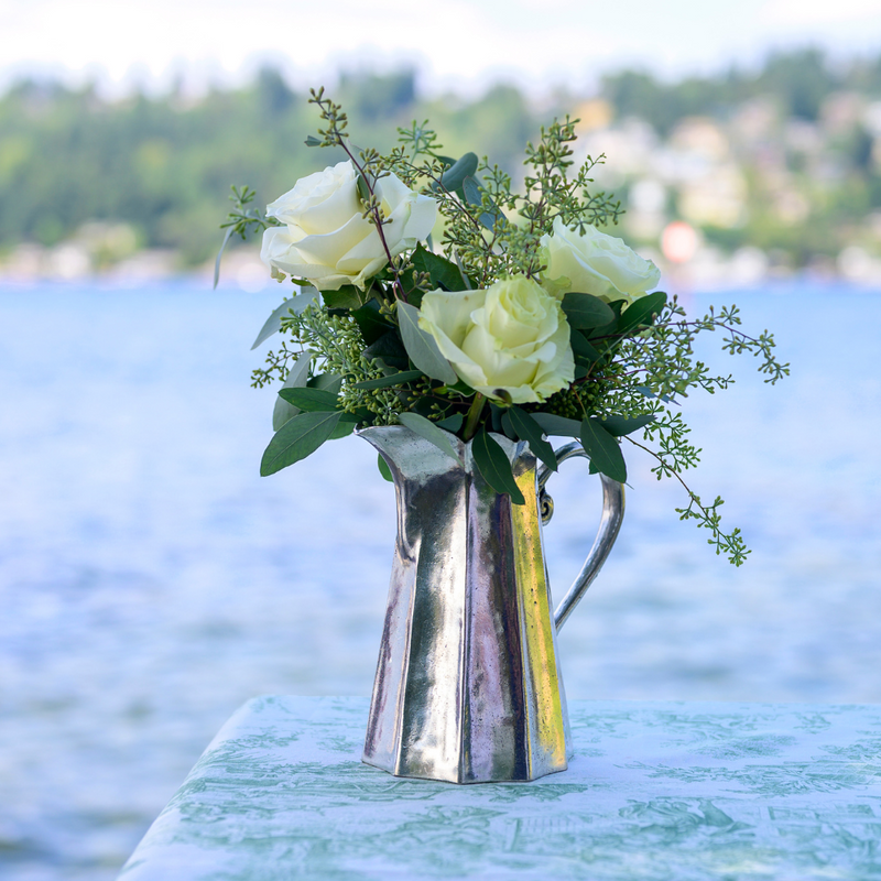 Arte Italica & Crown Linen Designs | Vintage Tall Scalloped Pitcher