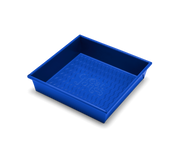 Great Jones | Square One - Blueberry: A 9x9-inch square baking pan with a wavy, corrugated bottom for easy release and nonstick, nontoxic coating.