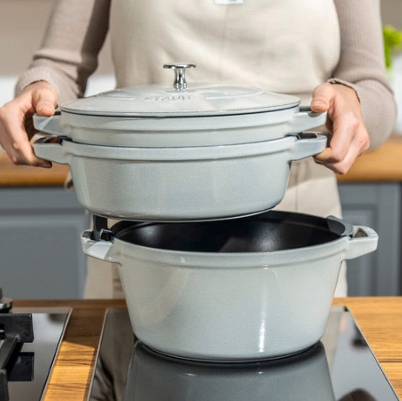 Staub | Stackable 4-in-1 Cast Iron Cookware Set - Deep Blue