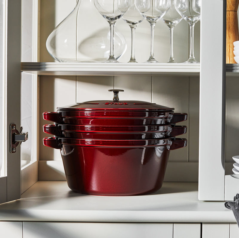 Staub | Stackable 4-in-1 Cast Iron Cookware Set - Deep Blue