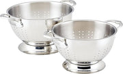 Hestan Provisions | Stainless Steel Colanders - 2 Piece Set, featuring ergonomic handles and flared rims for efficient straining in any kitchen task.