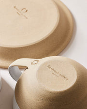 Farmhouse Pottery maker stamp detail on stoneware