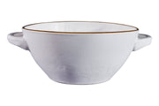 Mediterranean Stoneware Soup Bowl by Novita, featuring a close-up view of its elegant ceramic design, ideal for serving soups, available at Athens Cooks.