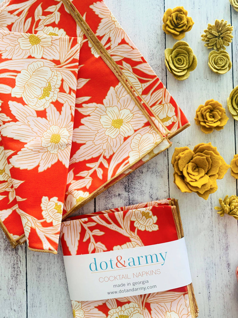 Dot and Army | Sunset Floral Cloth Napkins - 20inch dinner