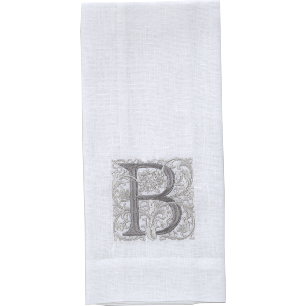 Arte Italica & Crown Linen Designs | Monogram Linen Towel - M