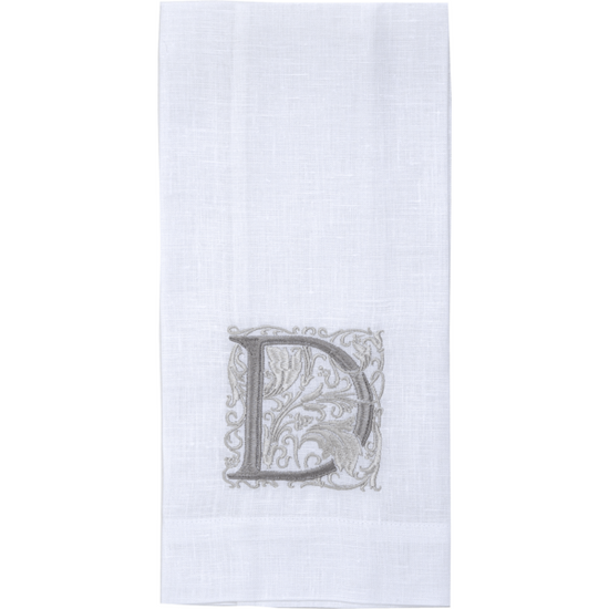 Arte Italica & Crown Linen Designs | Monogram Linen Towel - T