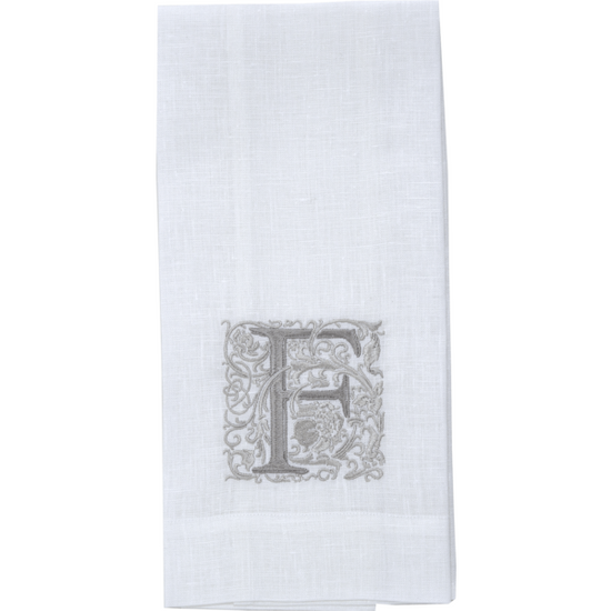 Arte Italica & Crown Linen Designs | Monogram Linen Towel - A