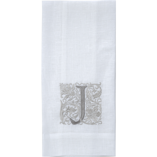 Arte Italica & Crown Linen Designs | Monogram Linen Towel - A