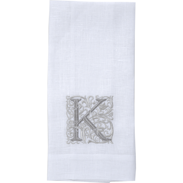 Arte Italica & Crown Linen Designs | Monogram Linen Towel - K