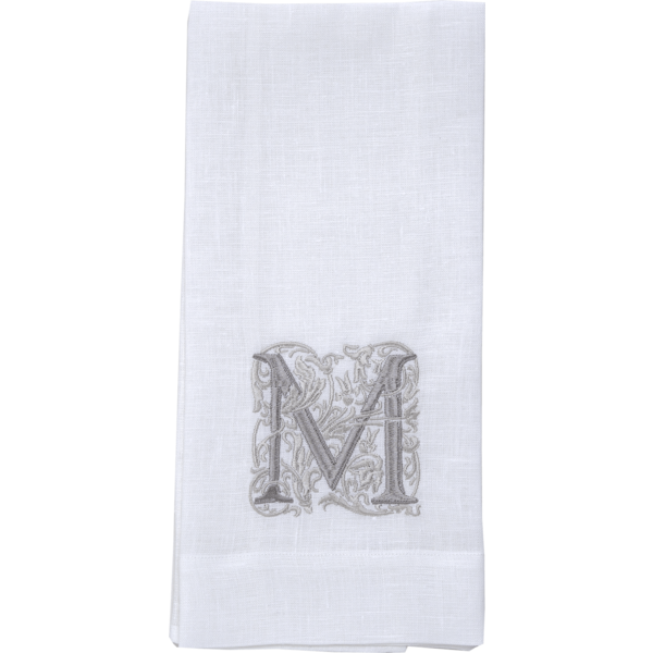 Arte Italica & Crown Linen Designs | Monogram Linen Towel - M