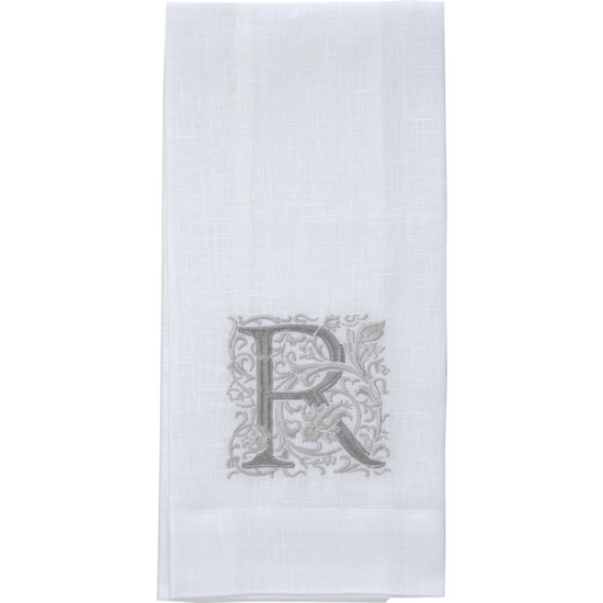 Arte Italica & Crown Linen Designs | Monogram Linen Towel - H
