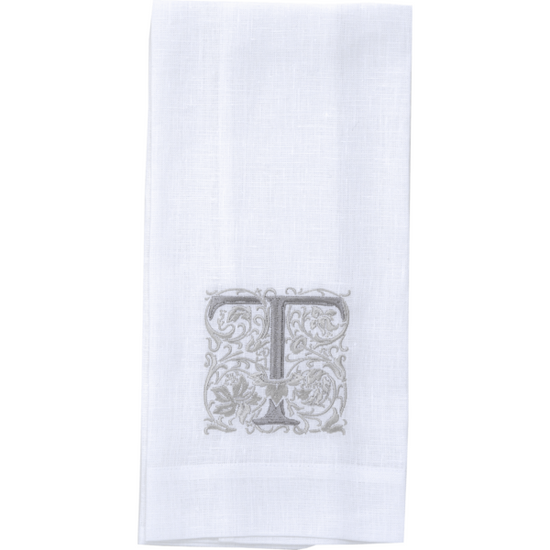 Arte Italica & Crown Linen Designs | Monogram Linen Towel - E