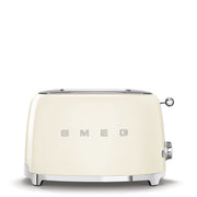 Smeg | 2 Slice Toaster - Cream, featuring retro-modern design, chrome lever, browning-control knob, and functions for versatile toasting, ideal for compact kitchen spaces.