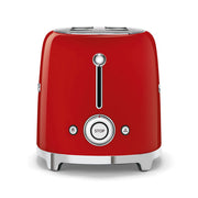 Smeg | Toaster - Red with two slots, STOP button, defrost, and reheat functions, ideal for modern kitchens. Featured at Athens Cooks, known for quality kitchen appliances.