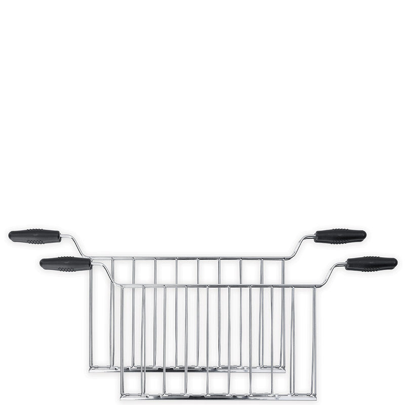 Smeg Sandwich Racks (2 Pcs) TSF02 Accessories: Chrome-plated wire racks with rubberized handles, ideal for grilling or baking, perfect for lifting foods intact.