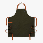 Hedley & Bennett | Essential - Tahoe Pine apron with adjustable neck strap, chest pocket, and two hip pockets, ideal for professional cooking and grilling.