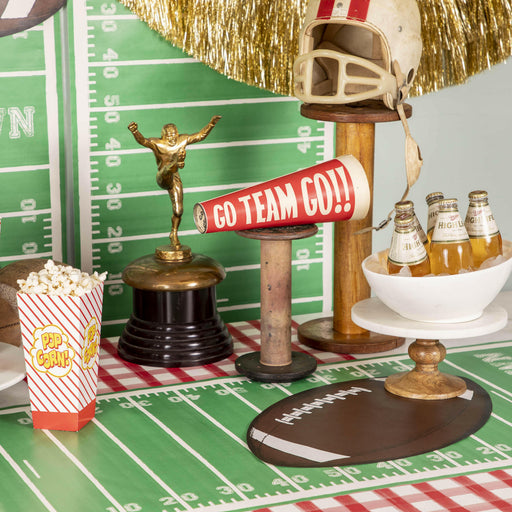 Hester & Cook Tailgate Collection Die Cut Football Place Mat, perfect for enhancing sporty celebrations, complements Athens Cooks' curated kitchenware seamlessly.