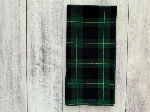 Dot and Army | Tartan Cloth Napkins | Set of four - Cocktail, featuring close-up of plaid fabric, showcasing traditional charm and durability, perfect for holiday gatherings.