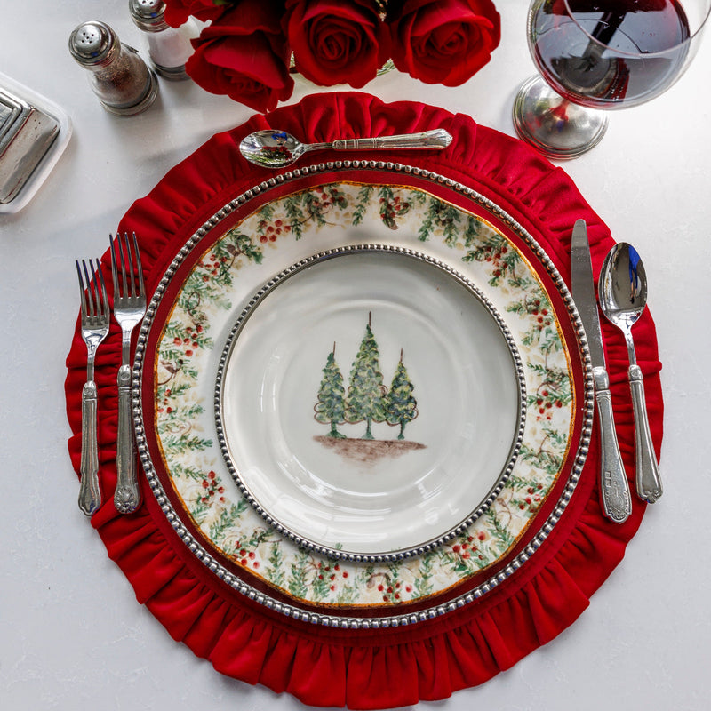 Arte Italica & Crown Linen Designs | Tesoro Salad & Dessert Plate