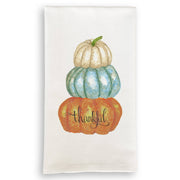 Close-up of the French Graffiti | Thankful Pumpkins Natural Guest Towel, featuring a detailed pumpkin drawing, ideal for adding elegance to home decor and gifting.