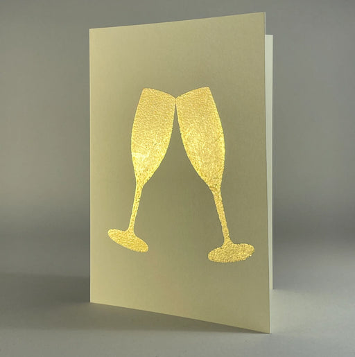 Catherine Greenup Cards - Verdins on Grapesicle, featuring artistic champagne glasses, ideal for elegant handwritten notes and special occasions.