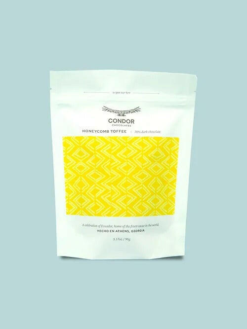 Condor Chocolates | Toffees - Honeycomb Toffee: Airy honeycomb toffee with sea salt, coated in dark chocolate. Perfect gourmet treat from Athens Cooks' specialty food collection.