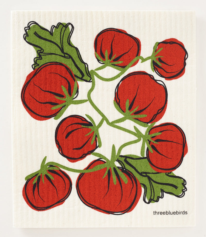 Three Bluebirds Swedish Dishcloths | Tomatoes Swedish Dishcloth