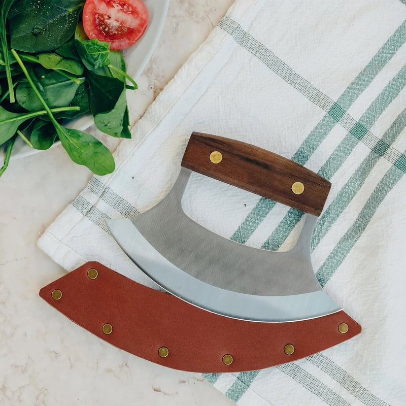 Lamson | RECEIVE ONLY Ulu Sheath - 6 Sheath, crafted from sturdy American leather, designed to securely protect and elegantly store Lamson’s versatile Ulu knives.
