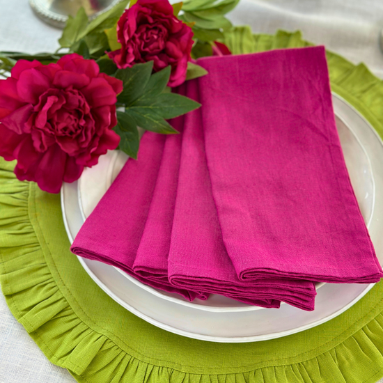 Arte Italica & Crown Linen Designs | Washed Linen Napkin - Evergreen