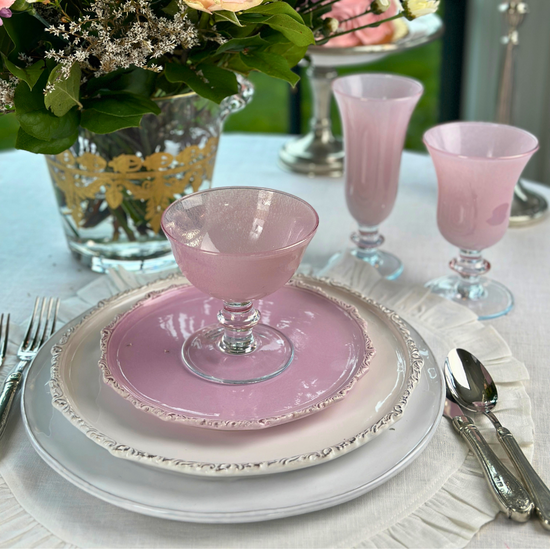 Arte Italica & Crown Linen Designs | Imperial Salad & Dessert Plate, Light Blue