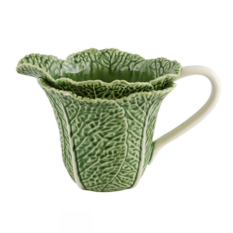 Bordallo Pinheiro | Cabbage Pitcher, showcasing intricate cabbage leaf design, highlighting Portuguese craftsmanship, perfect for elegant table settings, part of Athens Cooks' curated kitchen collection.