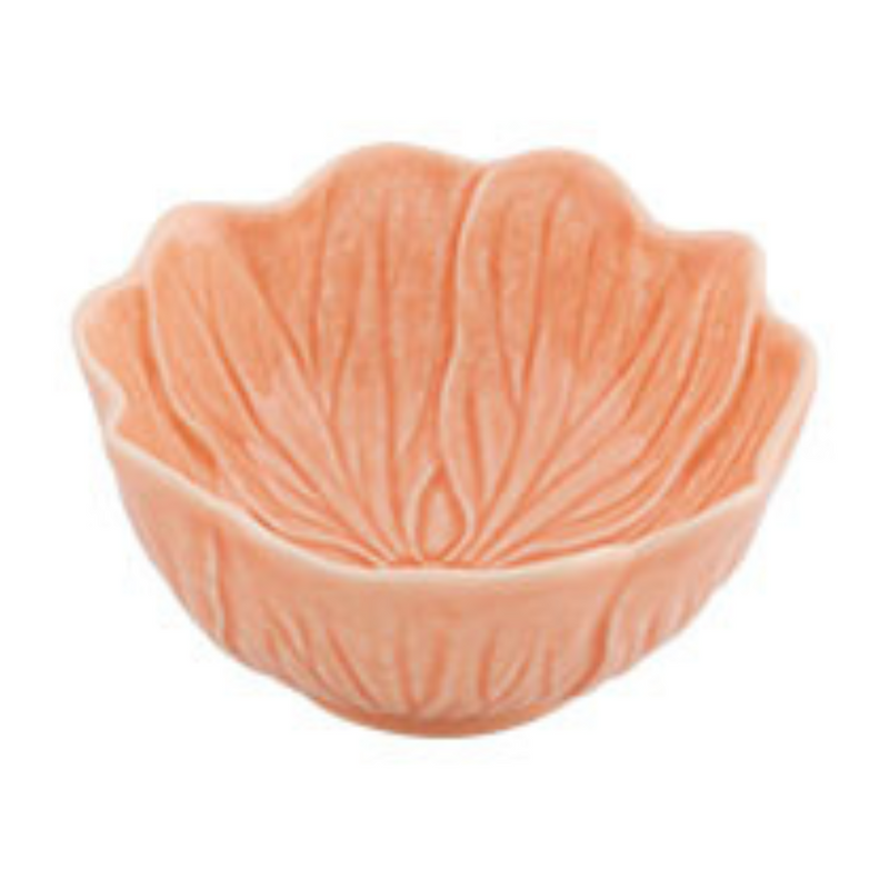 Bordallo Pinheiro | Flora Small Bowl - Pink features a delicate leaf pattern, ideal for adding a natural touch to your tableware collection.