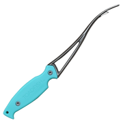 Toadfish Shrimp Cleaner, a blue and silver tool designed for peeling, deveining, and butterflying shrimp in one smooth motion.