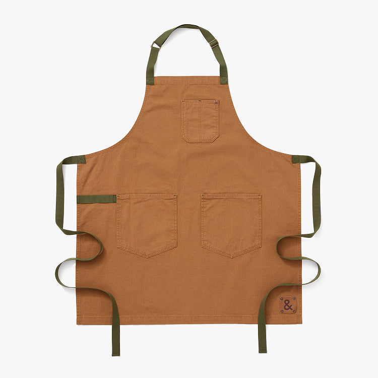 Hedley & Bennett Essential Apron, Vintage Wash Tobacco Leaf — front view