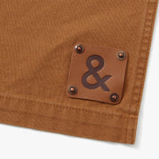 Hedley & Bennett Essential Apron, Vintage Wash Tobacco Leaf — fabric and construction detail