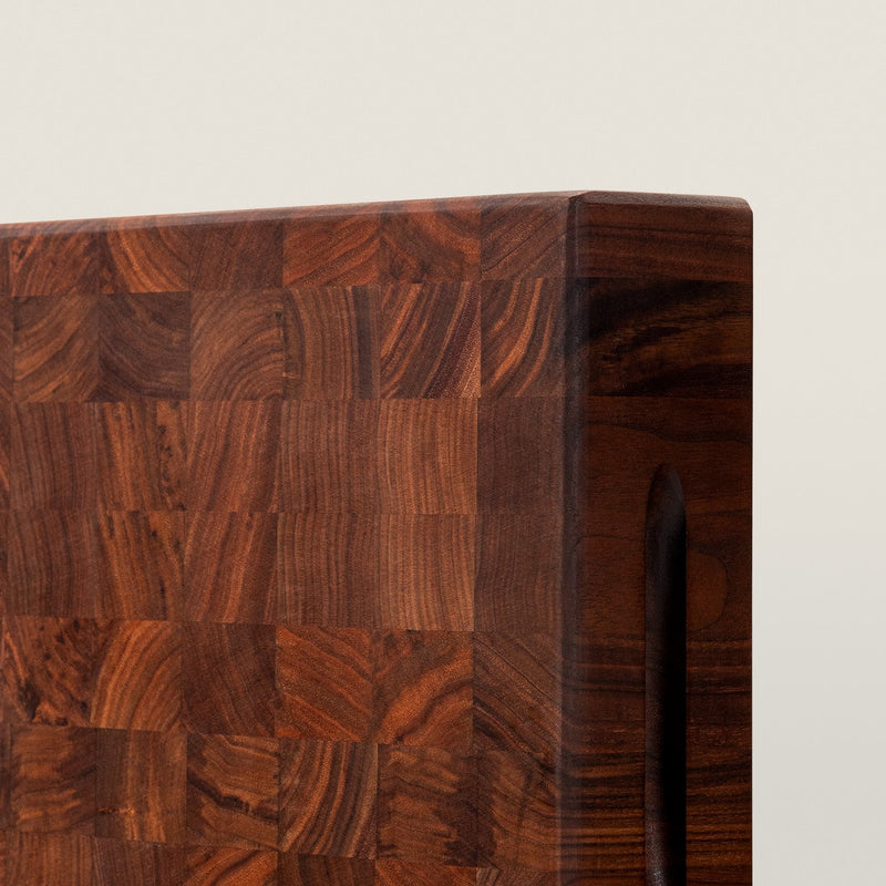 John Boos | Walnut End Grain Reversible Chopping Block with Grips, 12 x 12 x 3 inches