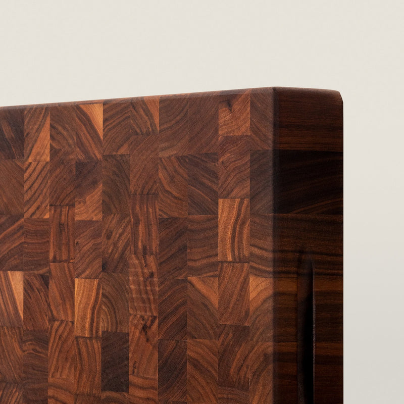 John Boos | Walnut End Grain Reversible Chopping Block with Grips, 15 x 15 x 3 inches