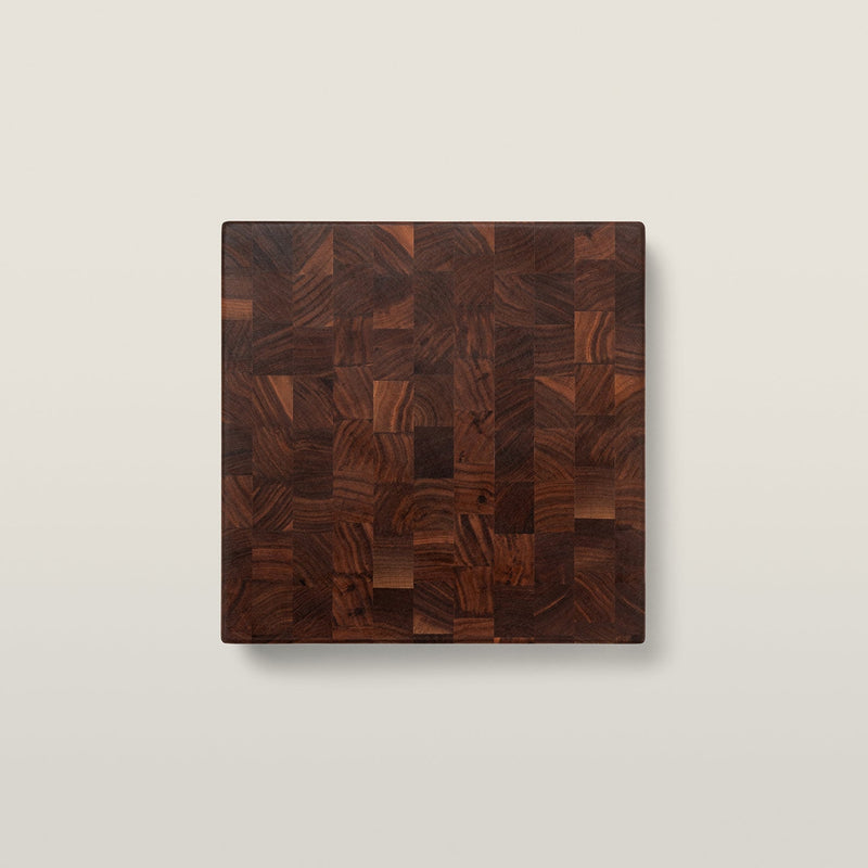 John Boos | Walnut End Grain Reversible Chopping Block with Grips, 15 x 15 x 3 inches
