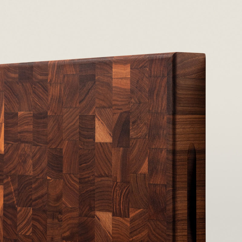 John Boos | Walnut End Grain Reversible Chopping Block with Grips, 20 x 15 x 2.25 inches