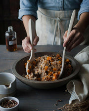 Farmhouse Pottery | Crafted Wooden Bowls - 17 - Natural, perfect for serving salads or as decorative pieces, embodying a farm-to-table ethos with a convenient nested design.
