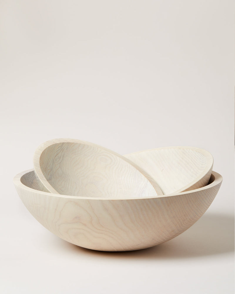 Farmhouse Pottery | Crafted Wooden Bowls, 15 Inch, White