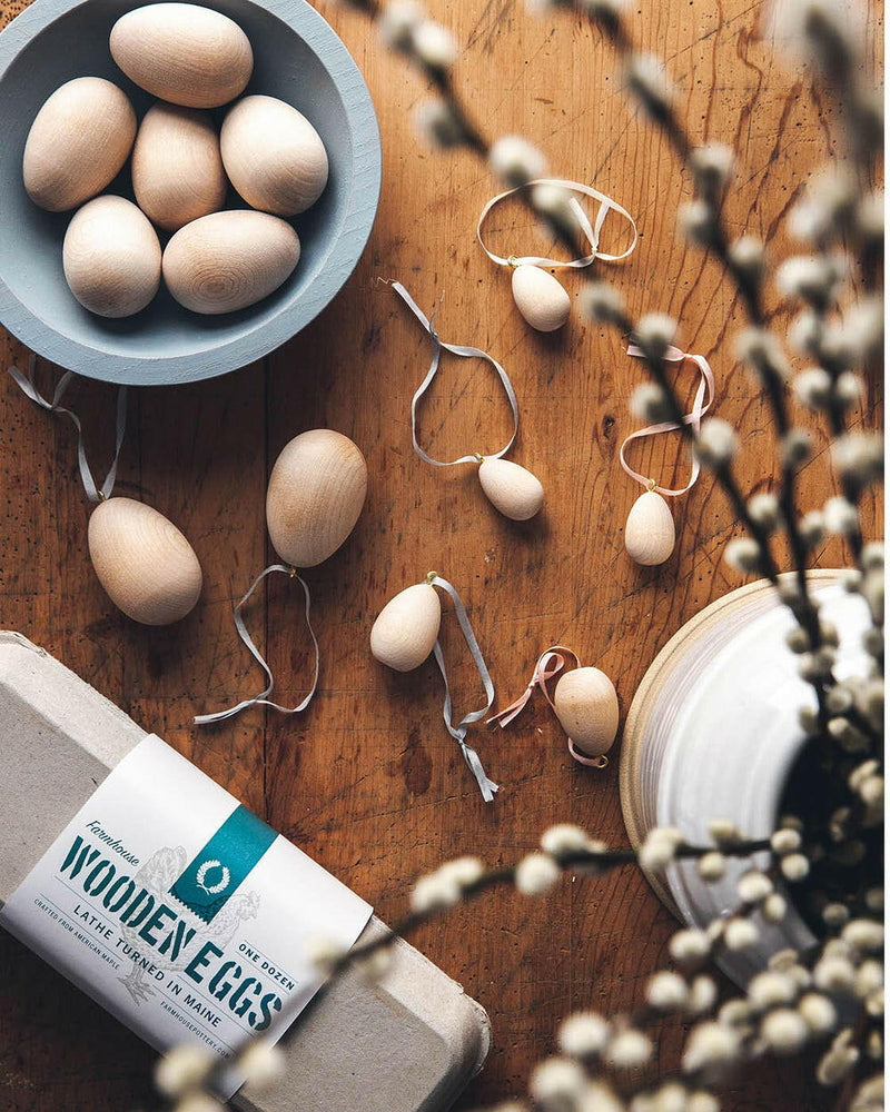 Farmhouse Pottery | Farmhouse Wooden Eggs - Dozen.