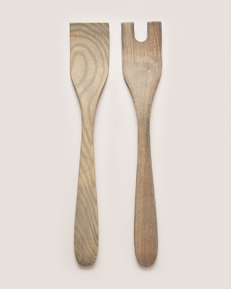 Farmhouse Pottery | Crafted Salad Servers, White