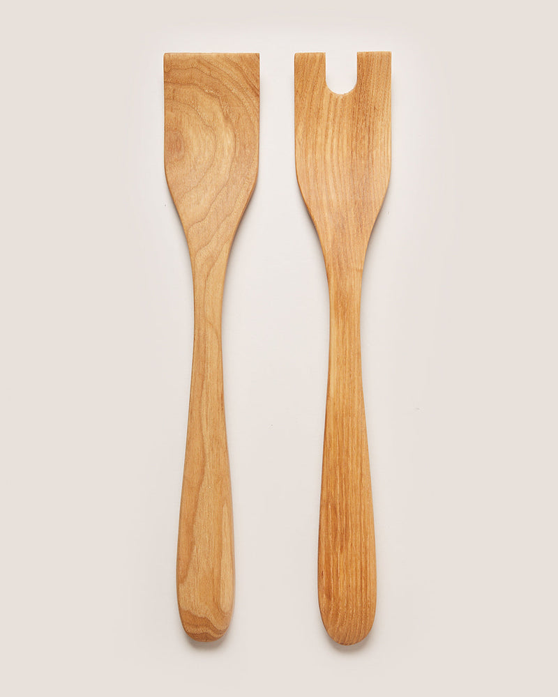 Farmhouse Pottery | Crafted Salad Servers, White