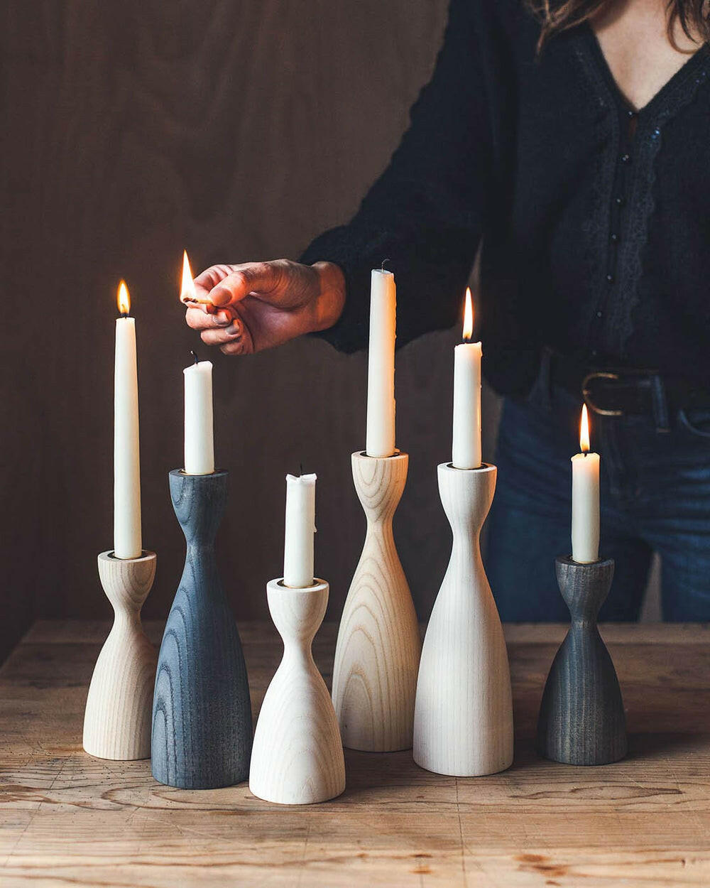Farmhouse Pottery Pantry Candlesticks - Thumbnail 4