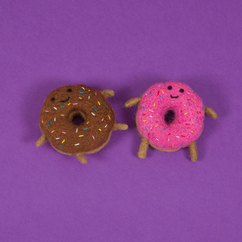 Ware of the Dog | Boiled Wool Donut Dog Toy, Strawberry