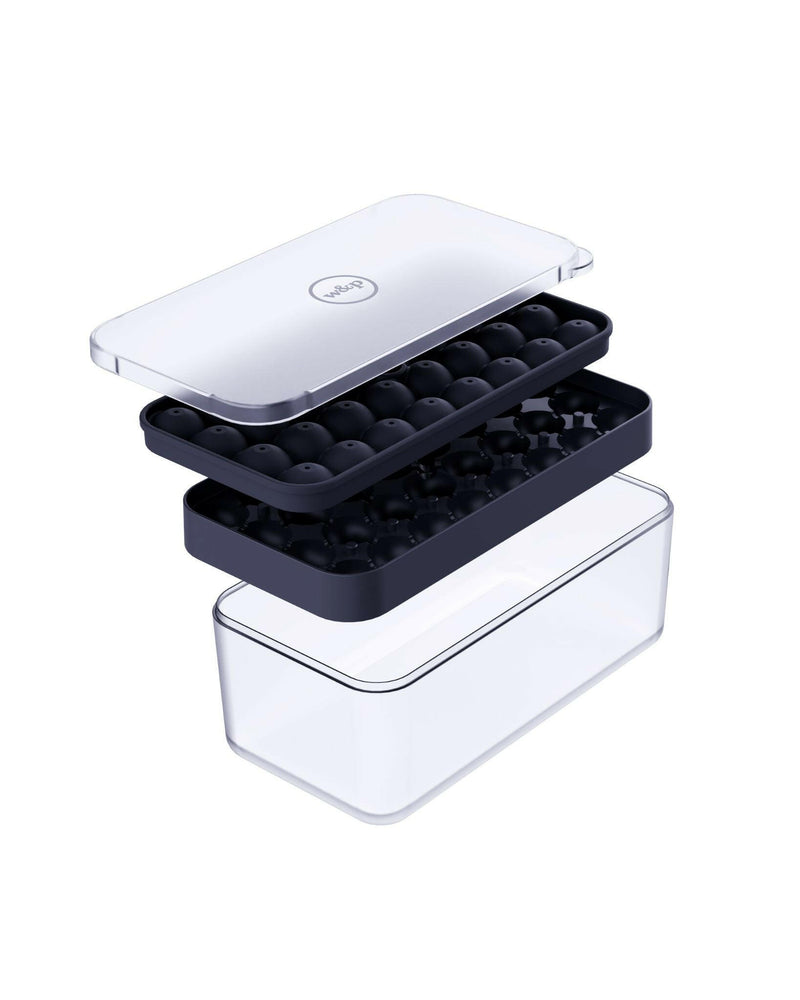 W&P | Peak Reusable Silicone Ice Trays - Charcoal: Sturdy silicone tray creates 12 large ice cubes, perfect for beverages, featuring easy-release design and strength for spill-free freezing.